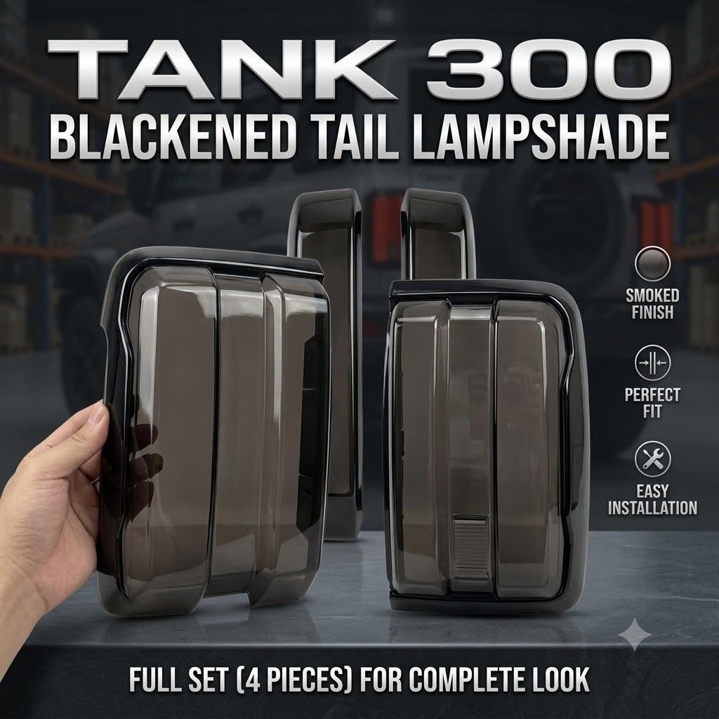 GWM TANK 300 ถัง 300 Blackened หางโคมไฟกรอบป้องกัน Mecha ด้านหลังไฟหน้าป้องกันกรณี Blackened กรอบตกแต่งดัดแปลงอุปกรณ์เสริม E8CE