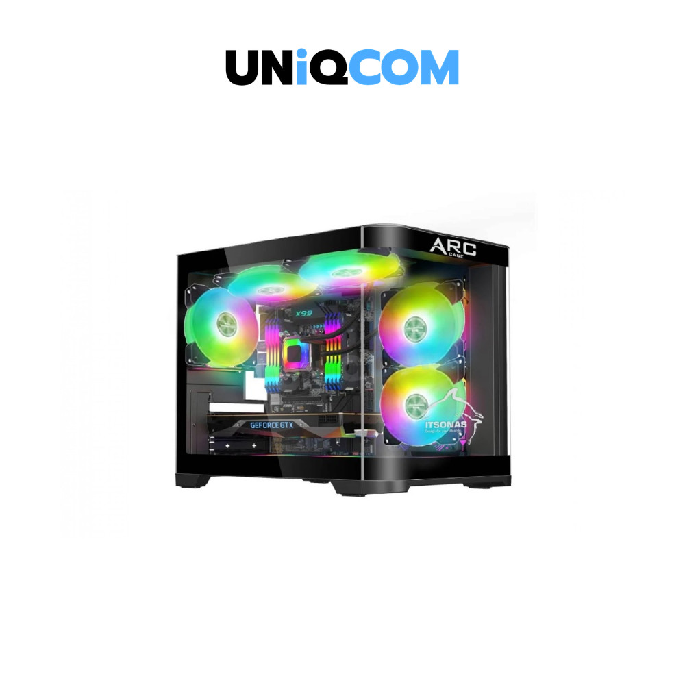 ITSONAS เคสคอมพิวเตอร์ mATX CASE (NP) ARC ARGB BLACK