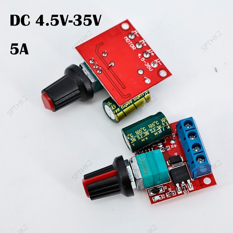 Mini 90W PWM 12V DC 4.5V-35V 5A มอเตอร์ควบคุมความเร็วโมดูล DC-DC ปรับควบคุมความเร็วควบคุม Governor สวิทช์ 24V THK2