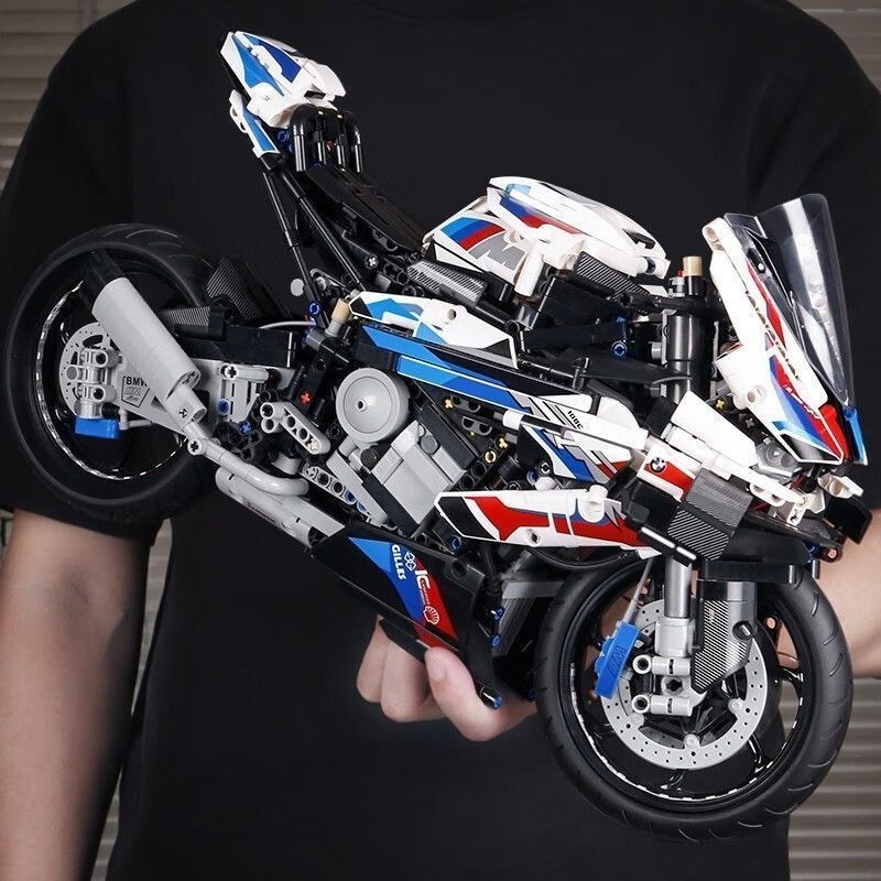 เข้ากันได้กับ Lego BMW M1000rr บล็อกตัวต่อรถจักรยานยนต์ Boy ขนาดใหญ่ประเภทความยากสูงของขวัญของเล่นเพ