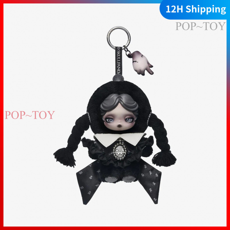 POPMART Skullpanda Wednesday Plush Classic Dress Version Limited Figure pop mart skullpanda plush ke