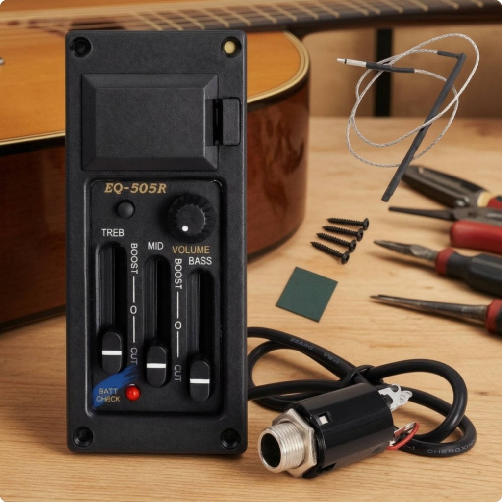 กีต้าร์โปร่ง Pickup Preamp System Active Acoustic Guitar Pickup พร้อม Preamp พร้อม EQ Square Electro