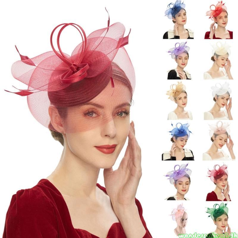 Wonderpakea2 หมวก Fascinator หรูหรา 20s Tophat ทุกการแข่งขันสําหรับเจ้าสาวงานแต่งงาน