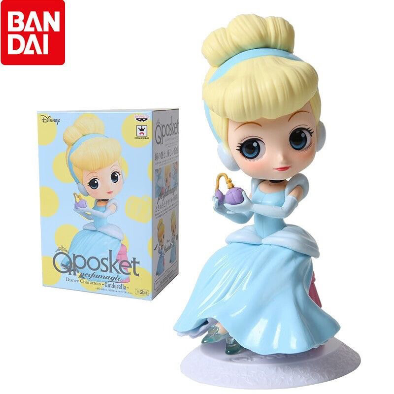 Bandai ของแท้ Qposket Glasses Factory Figure Disney Princess Perfume Magic Cinderella358148