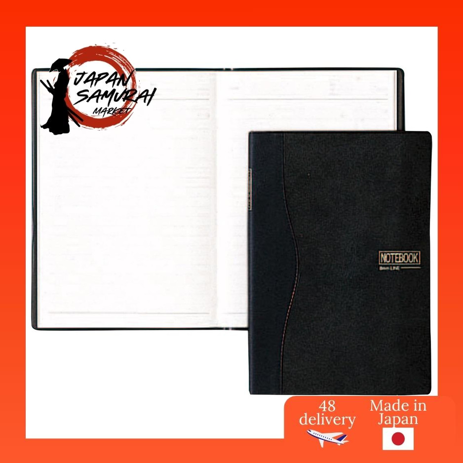 Bound notebook, B5 size, plain, black.
