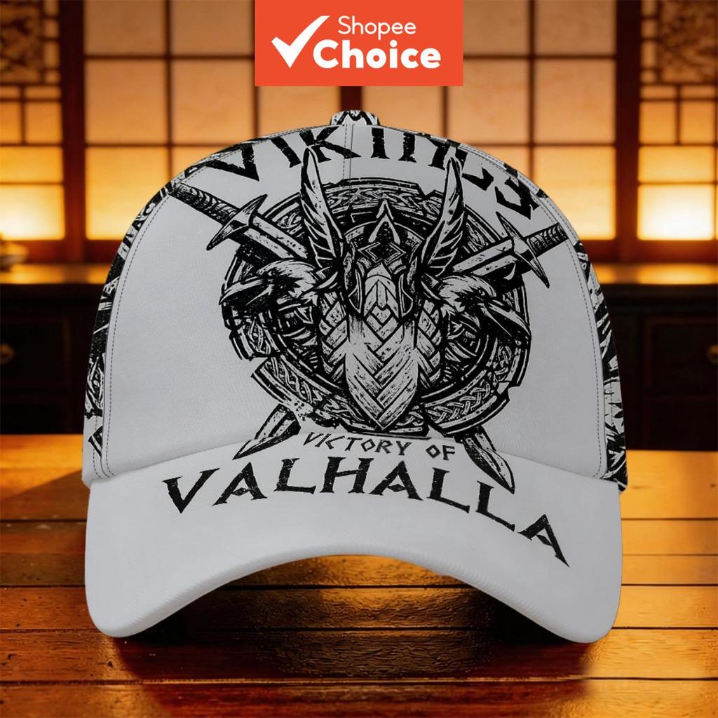 Vikings Valhalla Victory Vintage Emblem เบสบอลหมวก Breathable น้ําหนักเบาโพลีเอสเตอร์หมวกสําหรับผู้ช