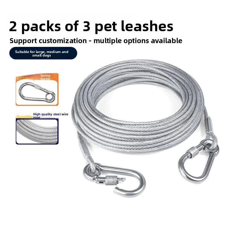 เชือกลวดสแตนเลส PVC เคลือบ Clothesline พร้อมคาราบิเนอร์ Heavy Duty กลางแจ้งเสื้อผ้าสายสุนัข Tie Out สําหรับ Yard Chew