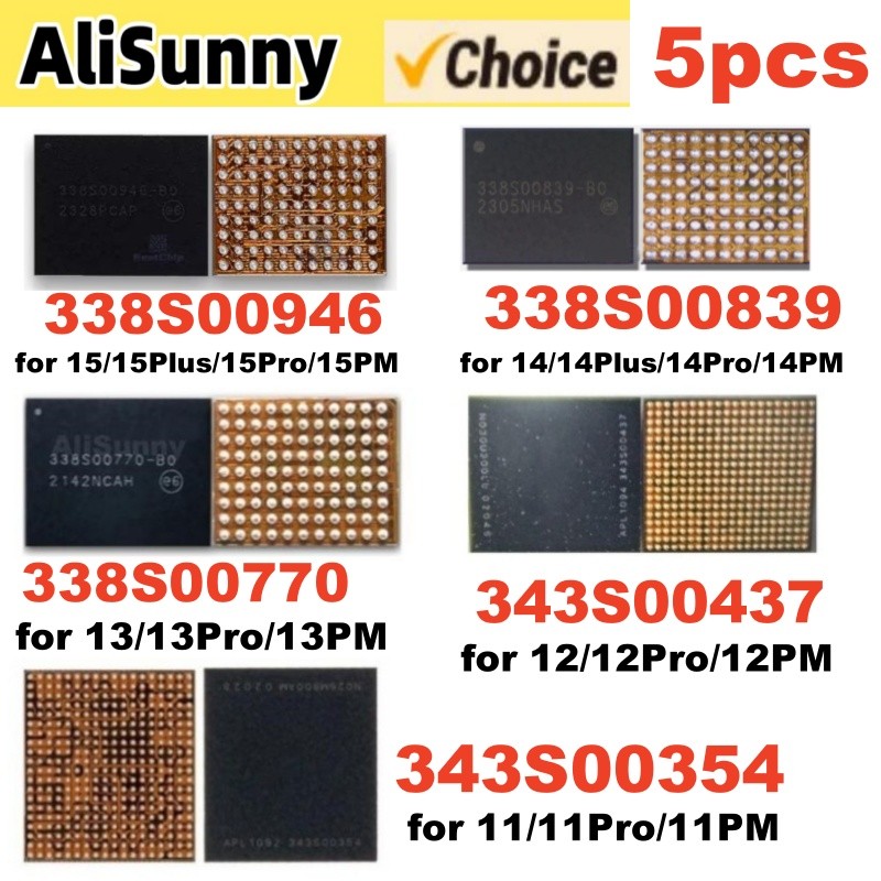 JDT 5pcs 338S00946 Power Big IC สําหรับ 15 14 Plus 13 Pro Max 12 11 338S00770 338S00839 443S00437 33