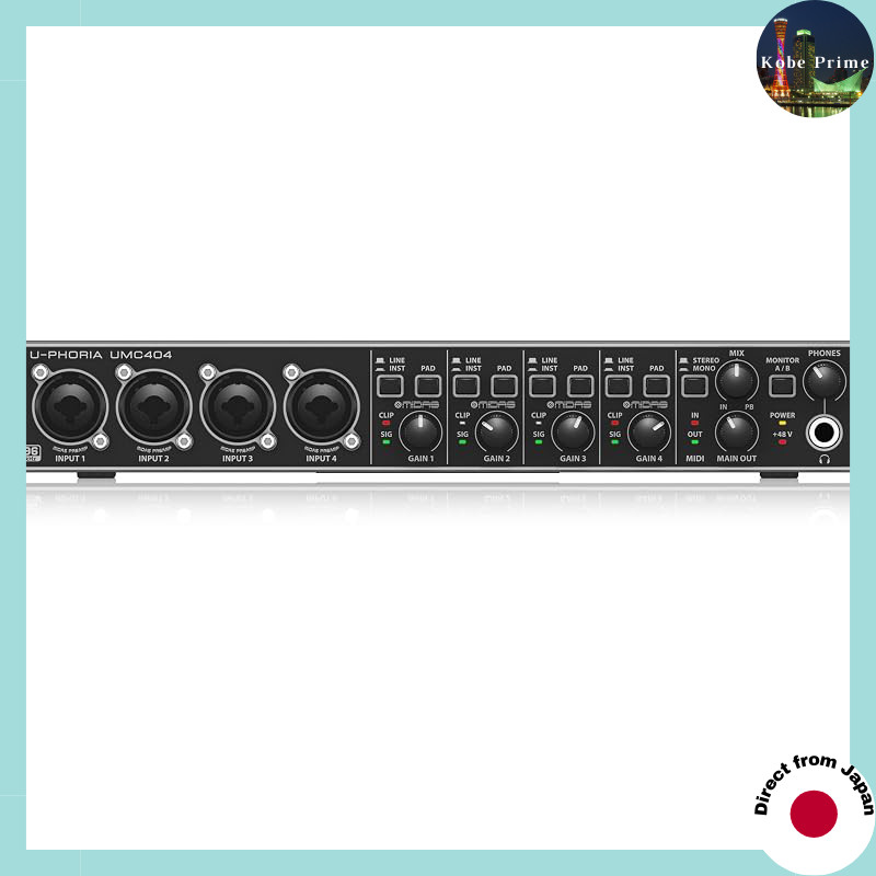 Behringer UMC404HD USB Audio Interface - 4 Input/4 Output, 24-Bit/192kHz