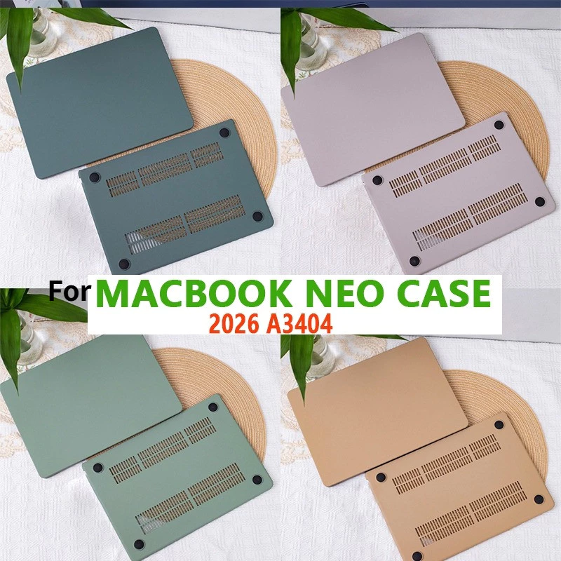 <logo Cut out> ใหม่ เคสแล็ปท็อป แบบแข็ง เนื้อแมตต์ สีเขียว สําหรับ Macbook Neo 13 A3404 pro M4 13 M2 14 นิ้ว 2020 2021 2022 Air M1 M2 A2337 A2338 A2442