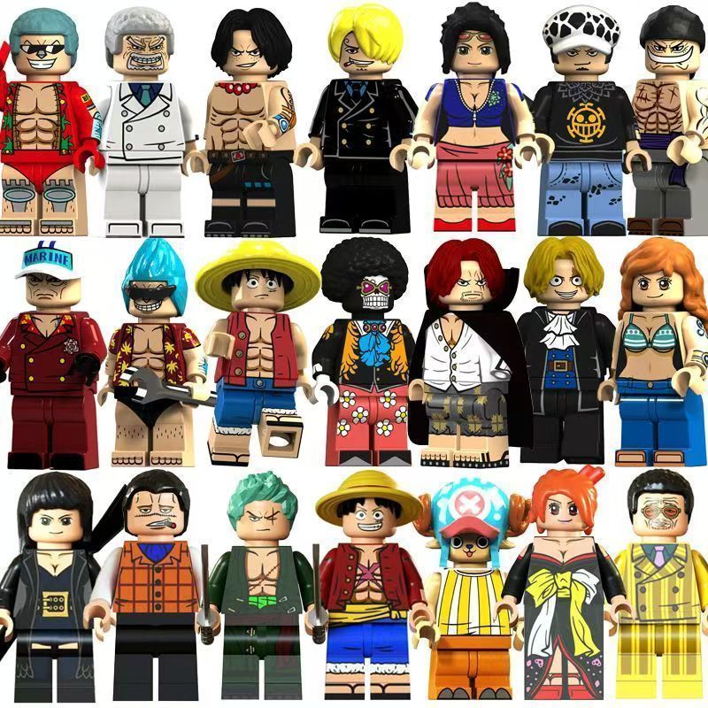 เข้ากันได้กับ Lego One Piece One Piece Luffy Zoro Nami Chopper Frankie ประกอบอาคารบล็อก Minifigure ข