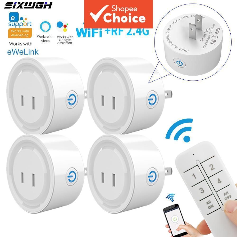 EWeLink WiFi Smart Plug Socket 2-Pin Flat Wireless Outlet รองรับ Alexa สําหรับ Home Automation