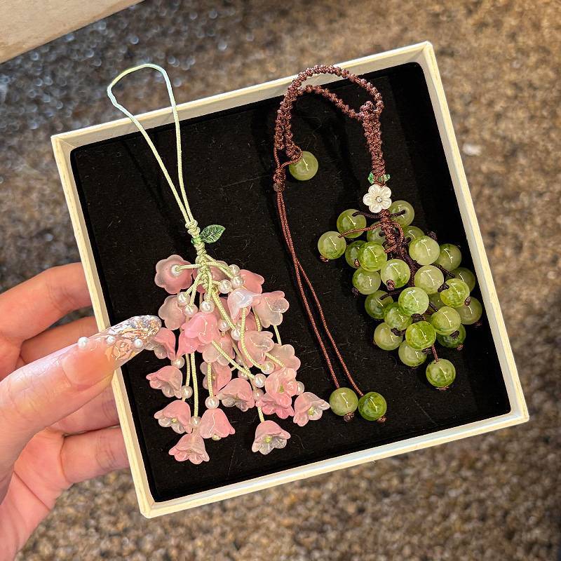 ^N^ จี้องุ่น Lily Of The Valley DIY Craft Kit สดและน่ารักโทรศัพท์ Charm กระเป๋า Charm พวงกุญแจสร้างสรรค์