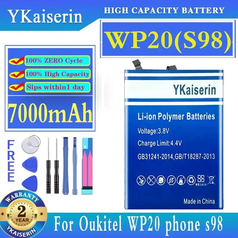 WP20 S98 7000mAh สําหรับ Oukitel WP20 โทรศัพท์ s98 แบตเตอรี่โทรศัพท์มือถือทนทานประสิทธิภาพสูง