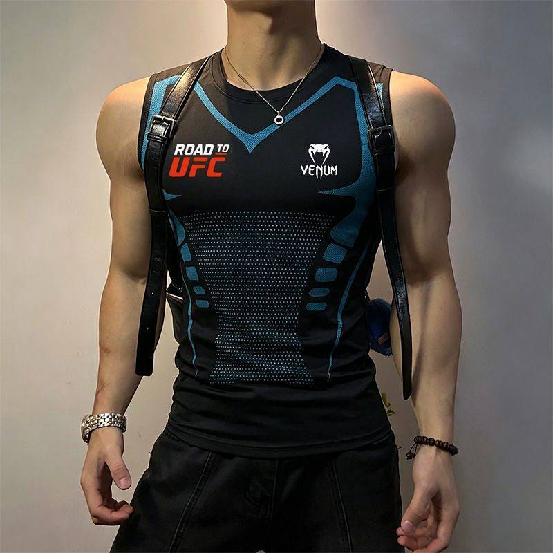 UFC American Fitness Vest Quick-Drying Breathable Stretch-Tight T-shirt mppK