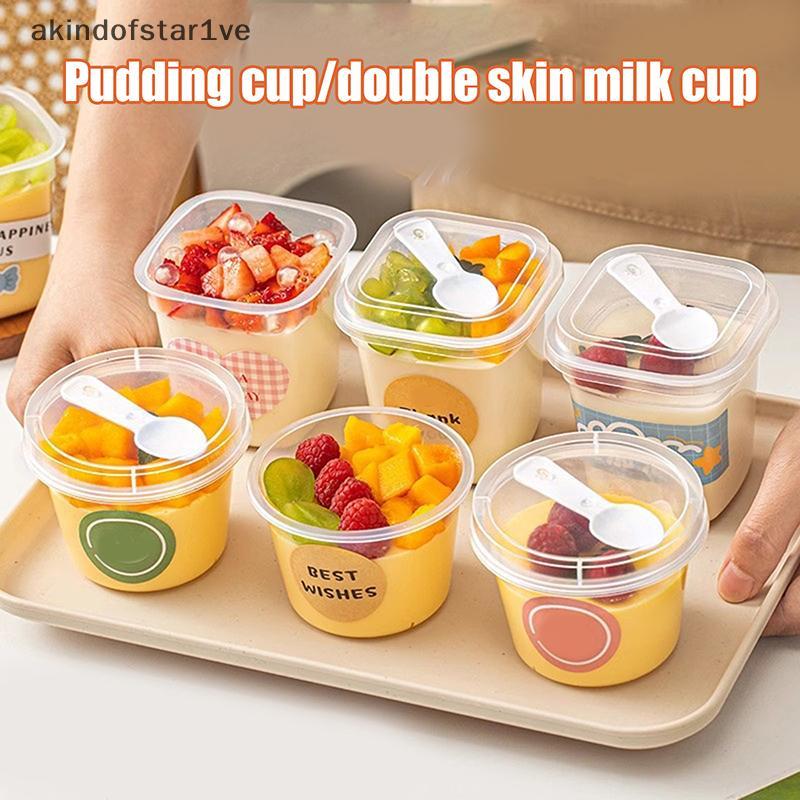 [ใหม่] 10 ชิ้นถ้วยขนมหวานพร้อมช้อนพร้อมฝาปิดถ้วยโปร่งใสสําหรับขนมหวานไอศกรีมพุดดิ้งถ้วยโยเกิร์ตมูสเค้กกล่องคอนเทนเนอร์เครื่องมือขนมหวาน [TH]