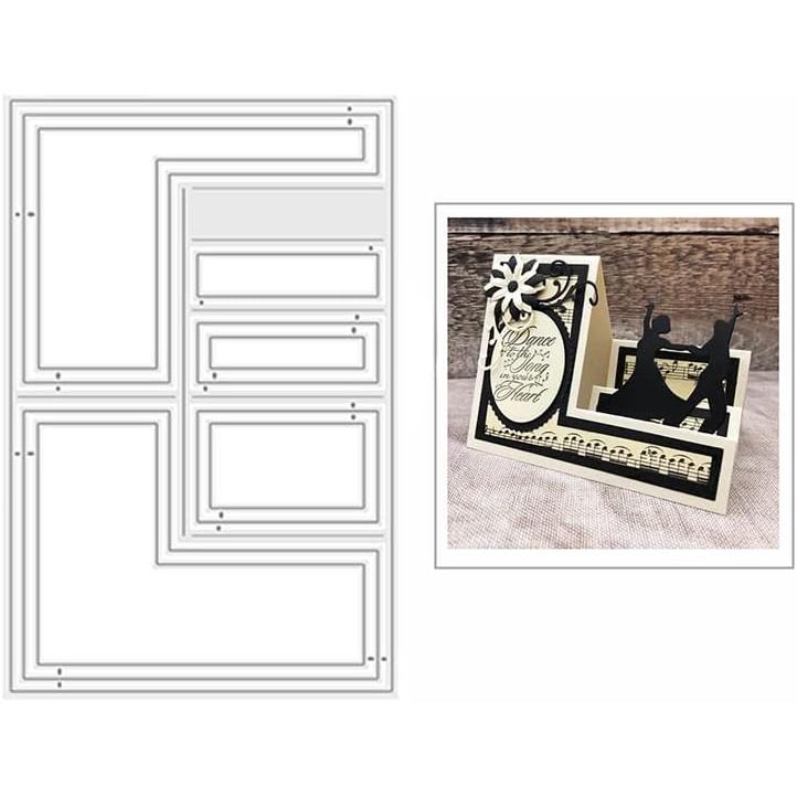 Side-Stepper กรอบโลหะ Die Cuts, Side-Stepper กรอบตัด Dies ตัด Stencils สําหรับ DIY Scrapbooking การ์
