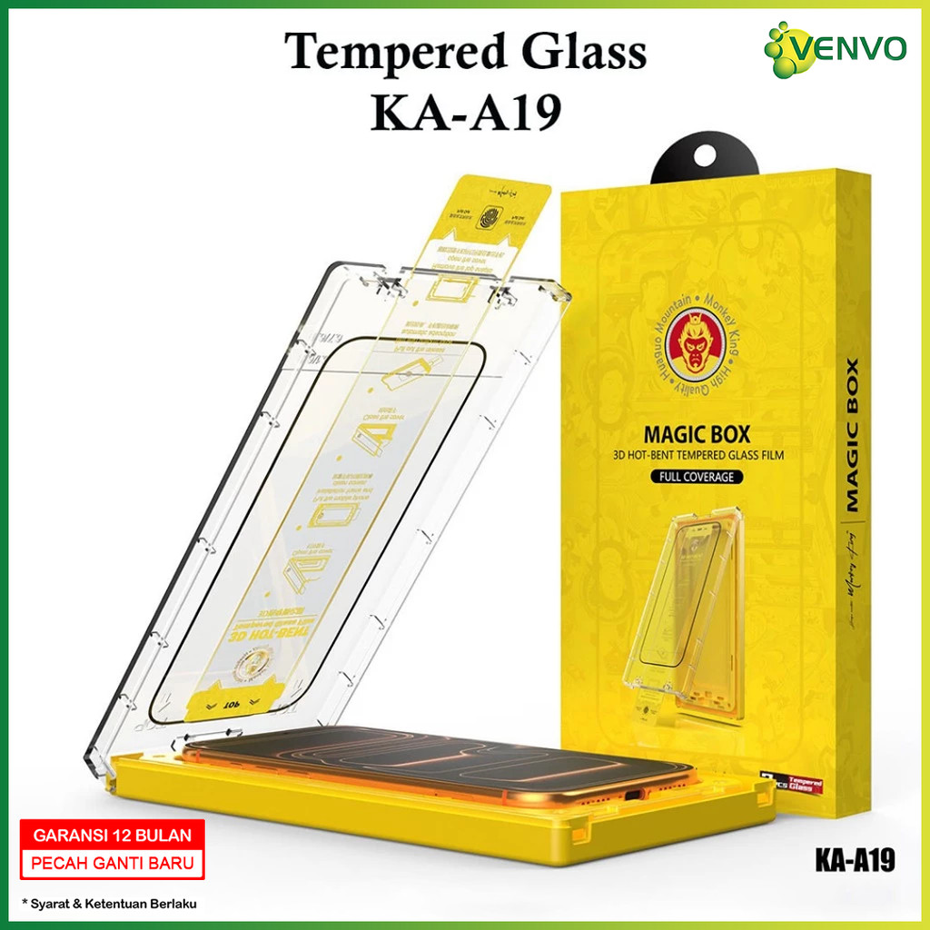 VENVO - Monkey King KA-A19 กระจกนิรภัย 9H Anti Static สําหรับ Iphone 16E 16 Pro 16 Pro Max 17E 17 Pr