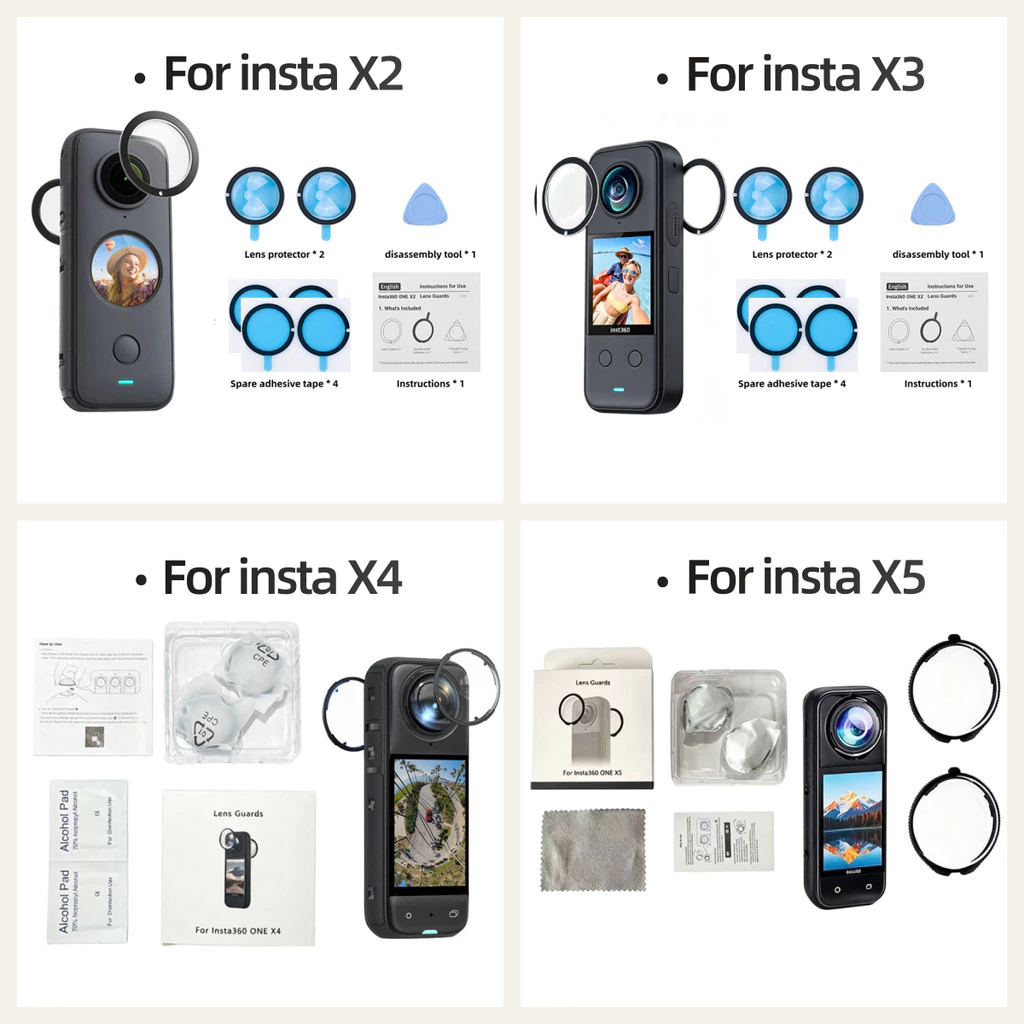 เหมาะสําหรับ Insta360 X2/X3/X4/X5 ตัวป้องกันเลนส์ กันรอยขีดข่วน อุปกรณ์เสริมเลนส์กล้องกีฬา