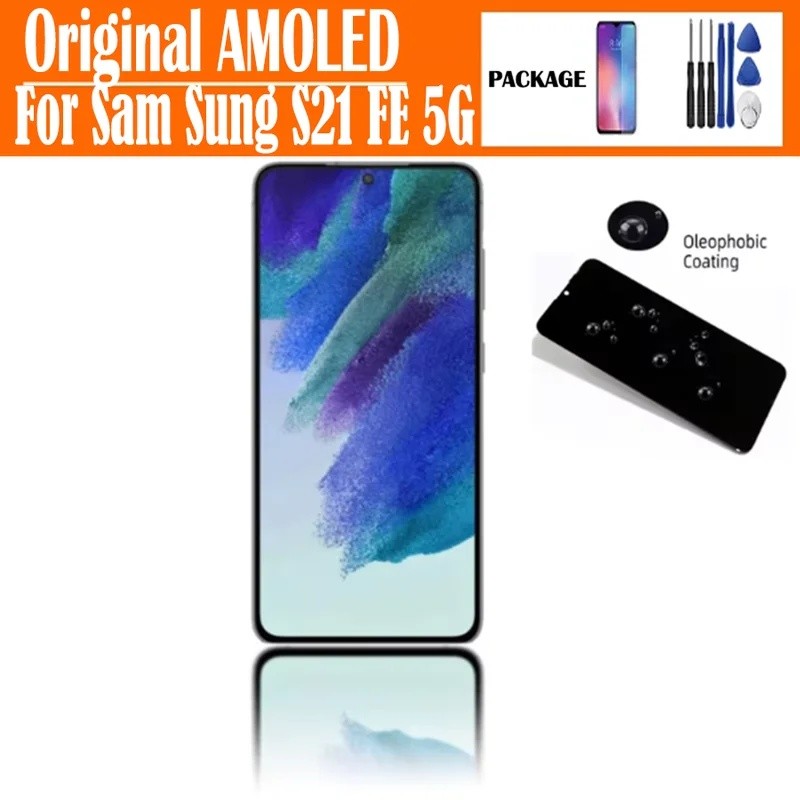 SAMSUNG Original 6.4Dynamic AMOLEDสําหรับSamsung S21 FE 5G LCD G9900 G990B G990U G990B G990Eหน้าจอสั