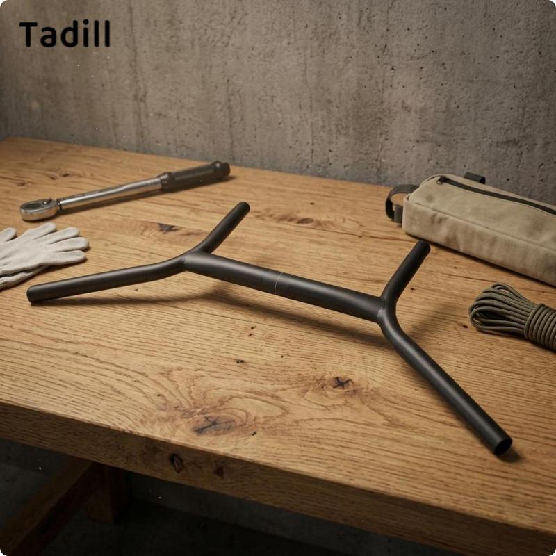 Tadill H-Shaped Handlebar chronolyMolybdenum เหล็กกรวดจักรยาน Handlebar Flared Drop Bar สีดํา All-Ro