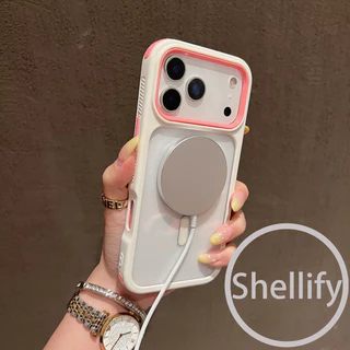 2-in-1 สีปิดกั้นแถบป้องกันการตกโปร่งใสสูงอะคริลิคเคสโทรศัพท์แม่เหล็กเหมาะสําหรับ iPhone 15, 16, 17 Pro Max รวมทุกอย่างด้านข้างเลื่อนฝาครอบซิลิโคนป้องกันการตก