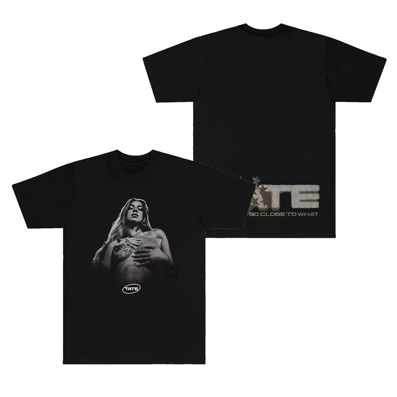 เสื้อยืดผ้าฝ้าย Tate McRae Onmyhands ลายพิมพ์คอสเพลย์ So Close To What Merch Tee แฟชั่นสำหรับผู้หญิง
