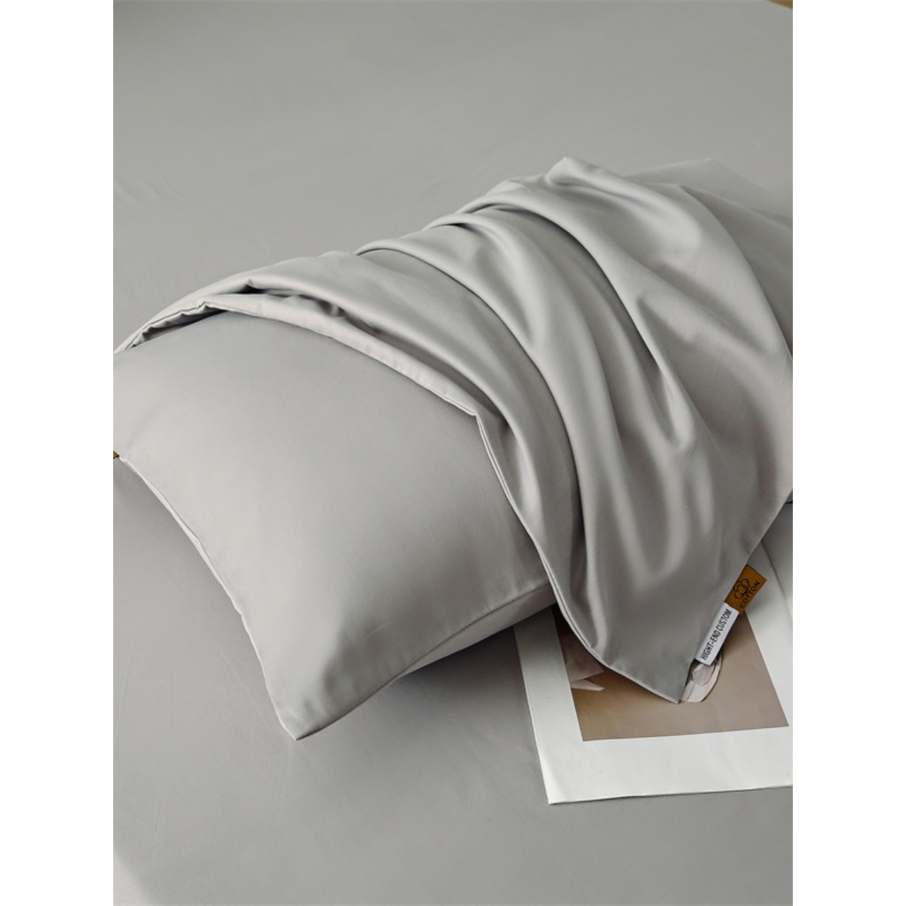 Five-Star Hotel Class A ผ้าฝ้ายแปรงปลอกหมอนสีทึบผ้าปูที่นอนหมอน Liner Cover 48 * 74 ซม.คู่