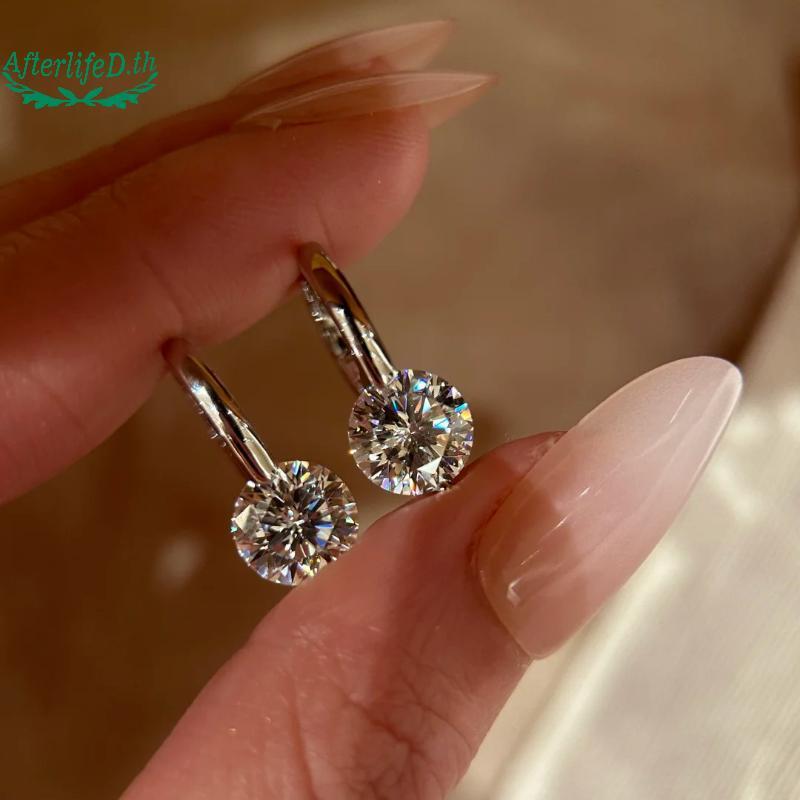AF Silver Moissanite Drop ต่างหูสําหรับผู้หญิงออกแบบเฉพาะเครื่องประดับหรูหราสําหรับงานแต่งงานวันที่ข