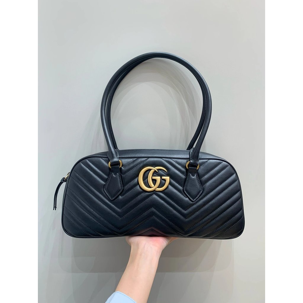 Mar marmont Bowling Bag marmont Bowling Bag กระเป๋าถือสุภาพสตรีกระเป๋าสะพายกระเป๋าหมอน Calfskin Ladi
