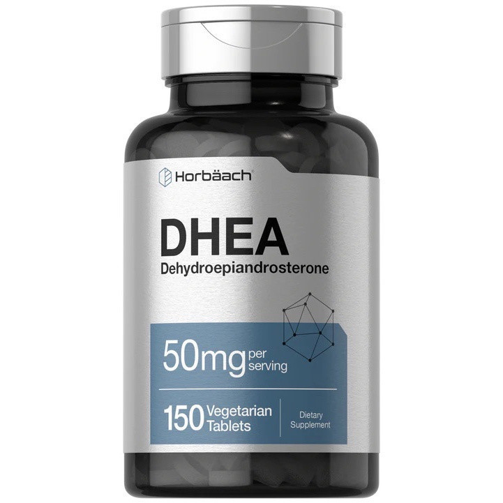 พร้อมส่ง Horbaach DHEA 50mg & 100mg อาหารเสริมปลอดกลูเตนที่ไม่ใช่จีเอ็มโอ