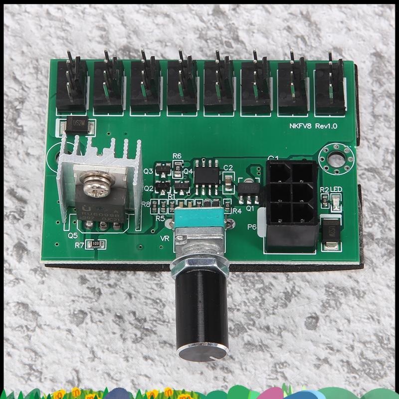 Super เคสคอมพิวเตอร์ 12V Miner Fan Speed Controller 8-Channel Fan Hub PWM High-Power Violent Fan Con