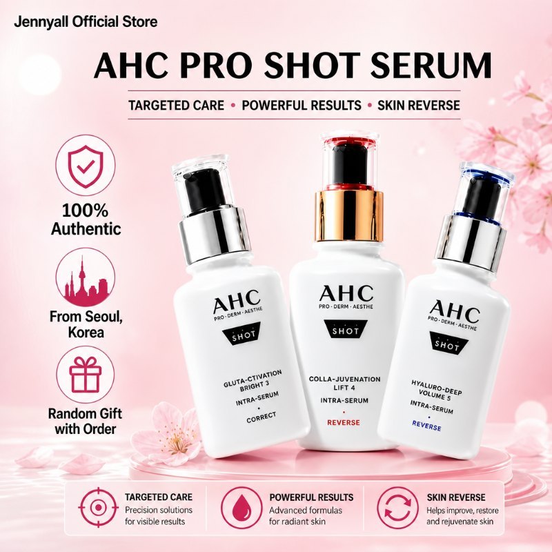 AHC 3-In-1 Premium Serum Bundle No.3 No.4 No.5 30ml Hydrating Brightening Anti-Wrinkle Korean Skinca