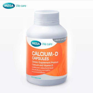 MEGA We care เมก้าวีแคร์ Calcium-D (60 's) แคลเซียม-ดี 60 เม็ด (CA060M)