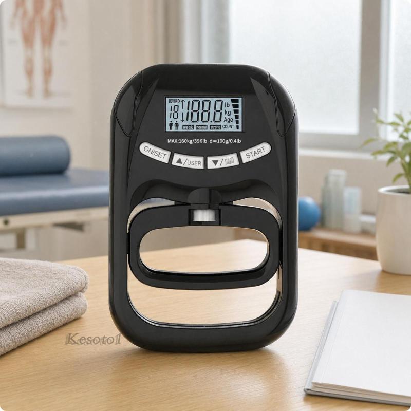 [Kesoto1] Digital Hand Dynamometer จอแสดงผลดิจิตอลจอแสดงผล Grip Strength Tester สีดํา