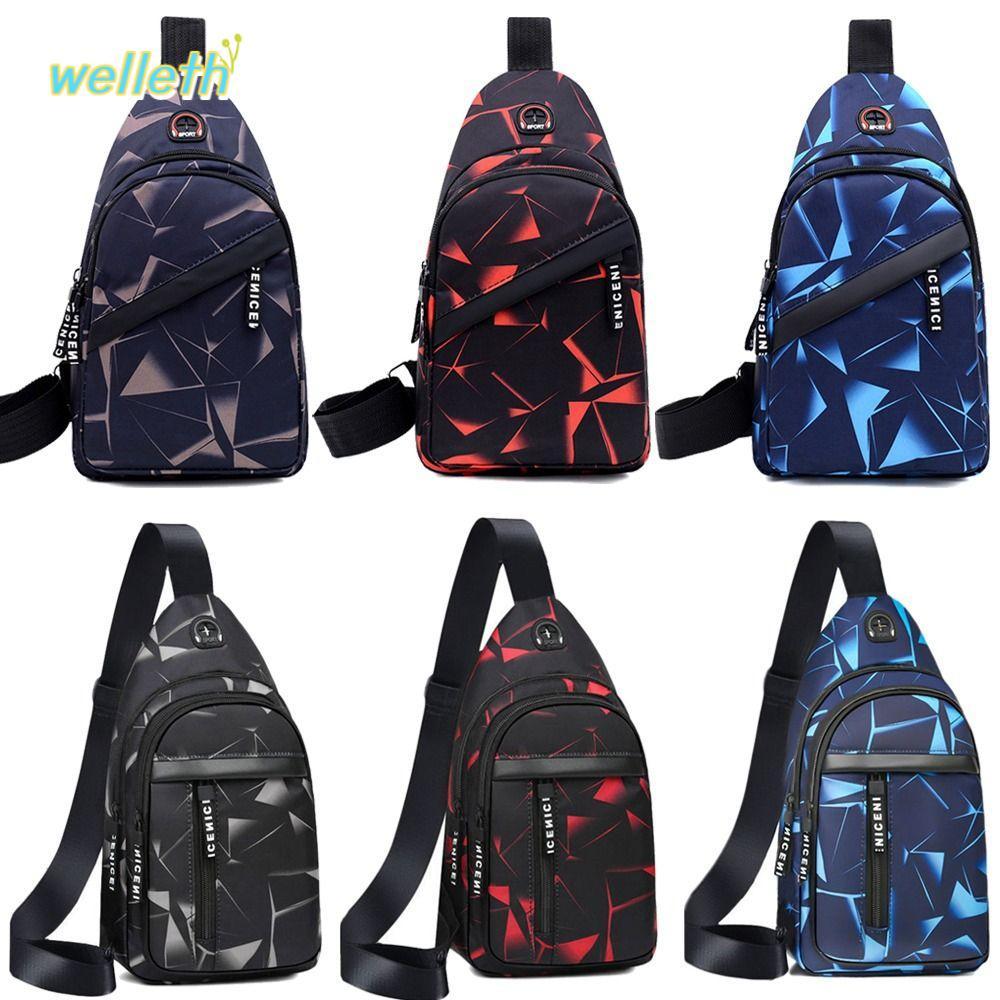 WELLETH กระเป๋าคาดหน้าอก, 2 ชั้นกลางแจ้งไหล่กระเป๋าเป้สะพายหลัง, Casual Travel Pack ของขวัญอเนกประสงค์ Cross Body Bag ผู้ชายผู้หญิง