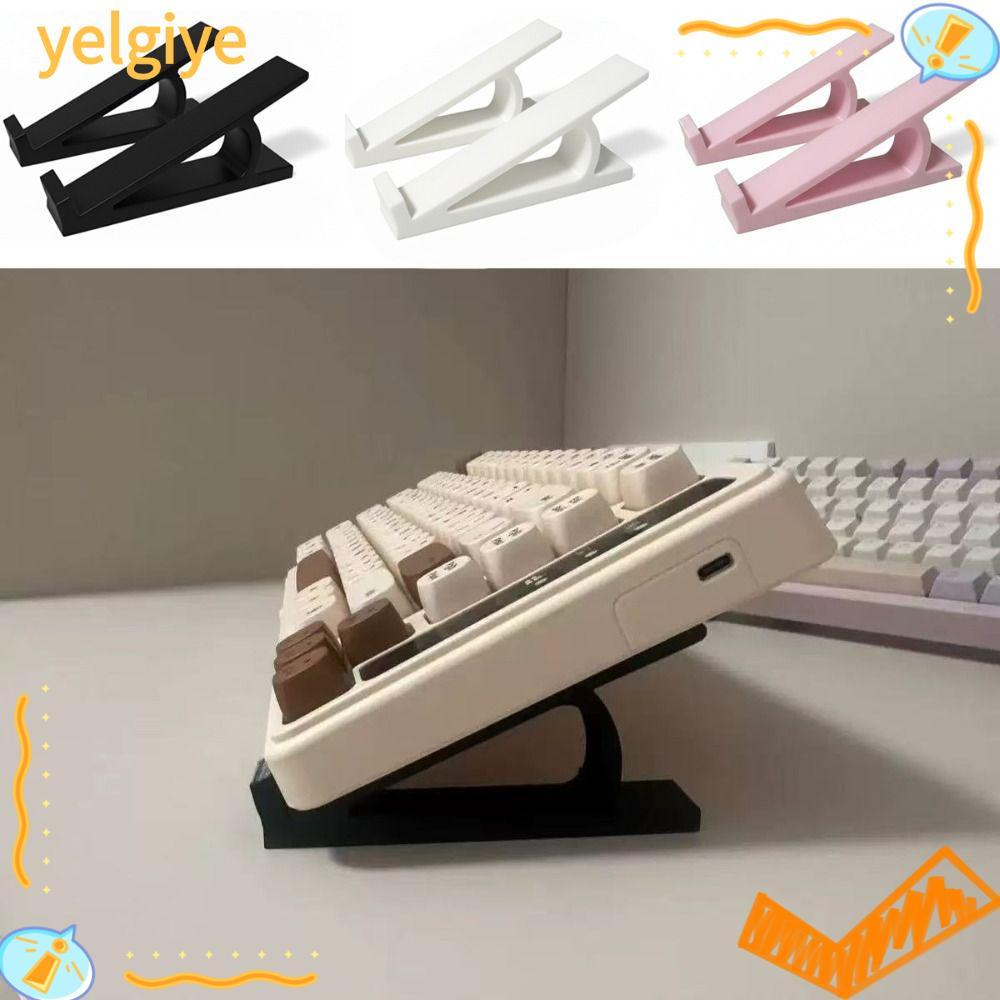 YELGIYE ไรเซอร์แป้นพิมพ์คอมพิวเตอร์ 1 คู่, อุปกรณ์เสริมพลาสติกคีย์บอร์ดขาตั้งยกระดับ, ตัวยึดจอภาพมุมคีย์บอร์ดยกแบบพกพา