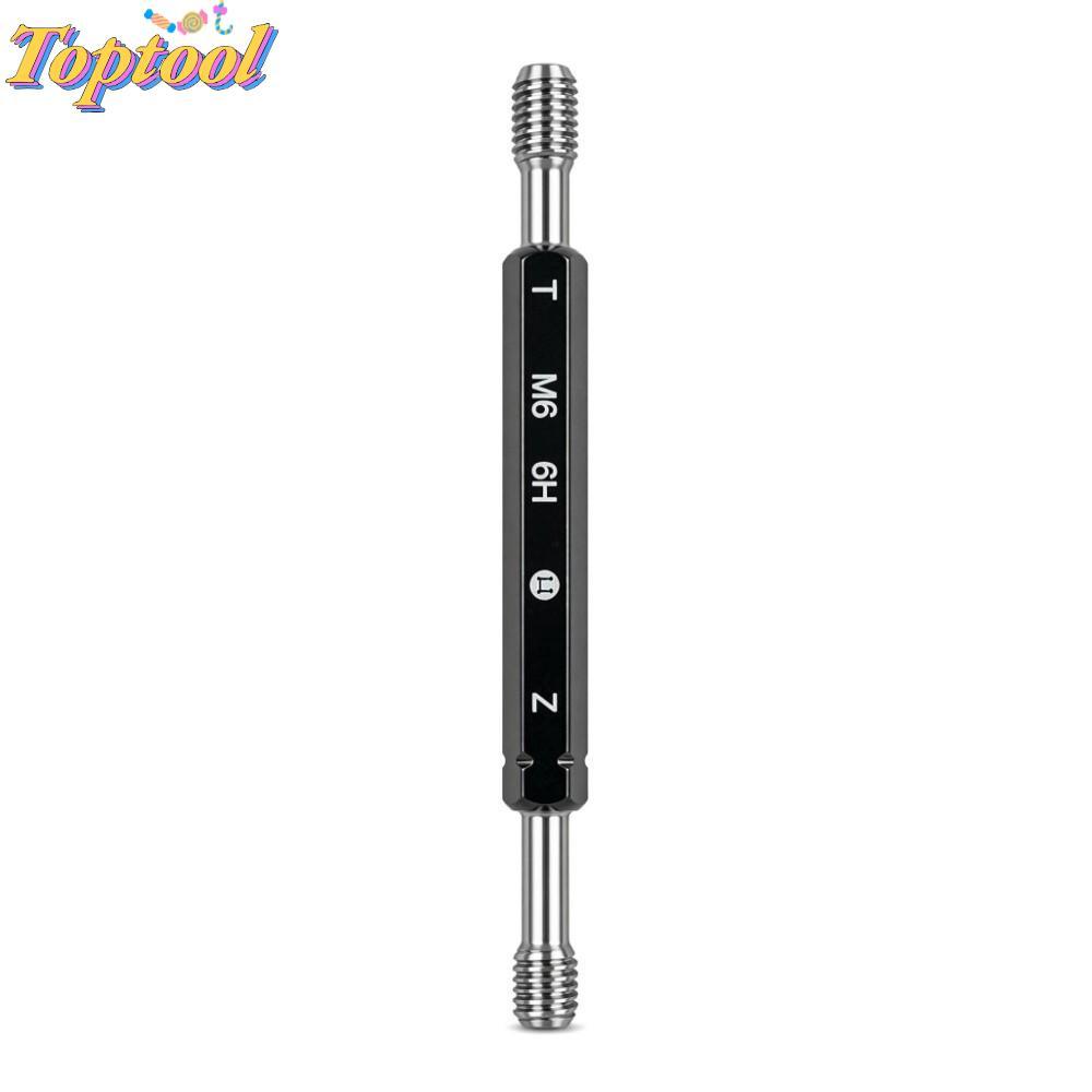 TOPTOOL เครื่องวัดปลั๊กเกลียว, M6*1.0 6H เครื่องมือมือวัด Tolerance, Precision Hex Handle ปลายคู่ปลั