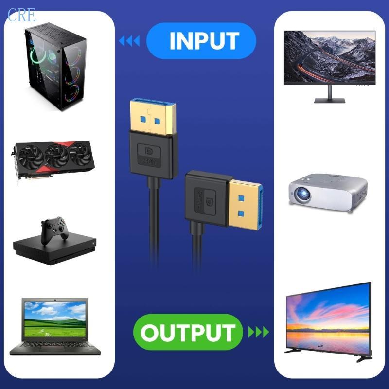 CRE 1 4 สายซิลิโคน 8K60Hz 4K 144Hz มุม 30 ซม.-100 ซม. ความเสถียร
