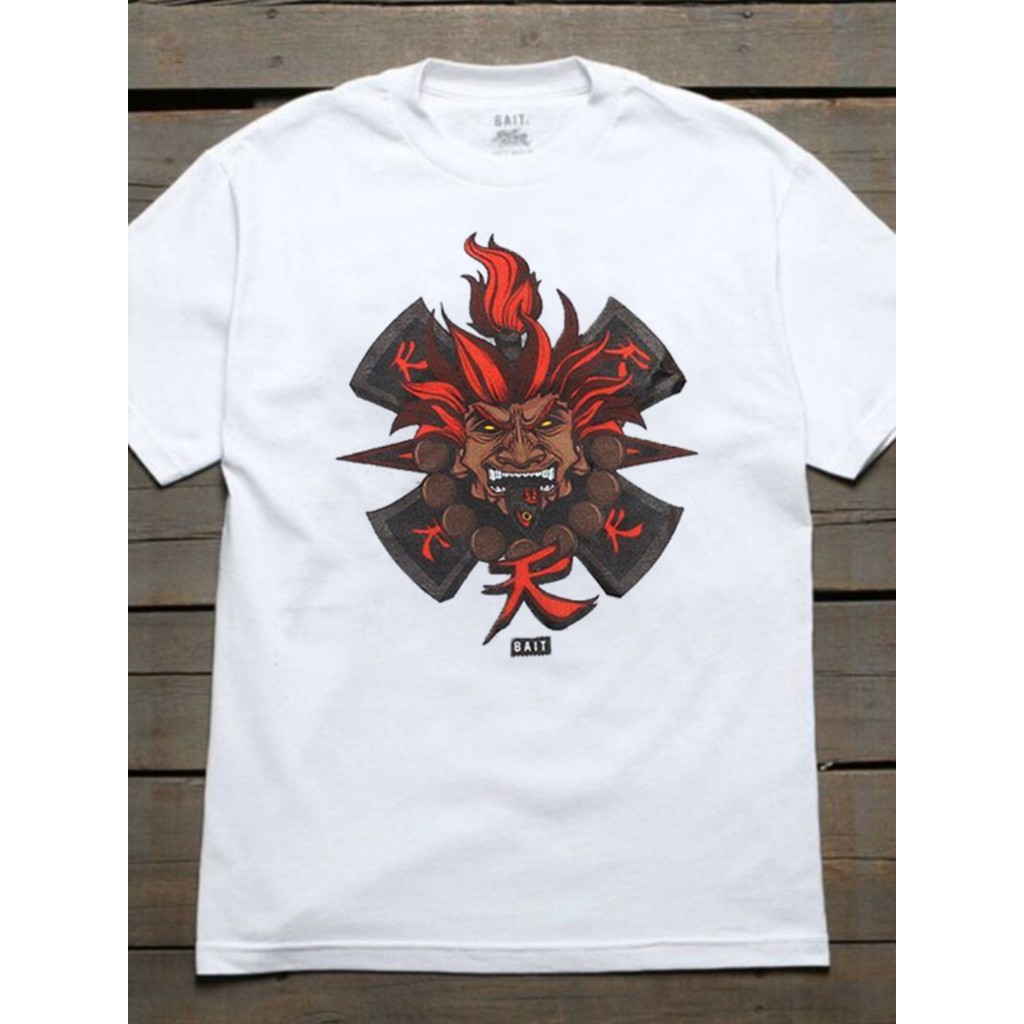 [คลังสินค้าพร้อม] Ichii Store BAIT x STREET FIGHTER เวอร์ชันอเมริกัน STREET Wear Akuma เสื้อยืดคอกลม