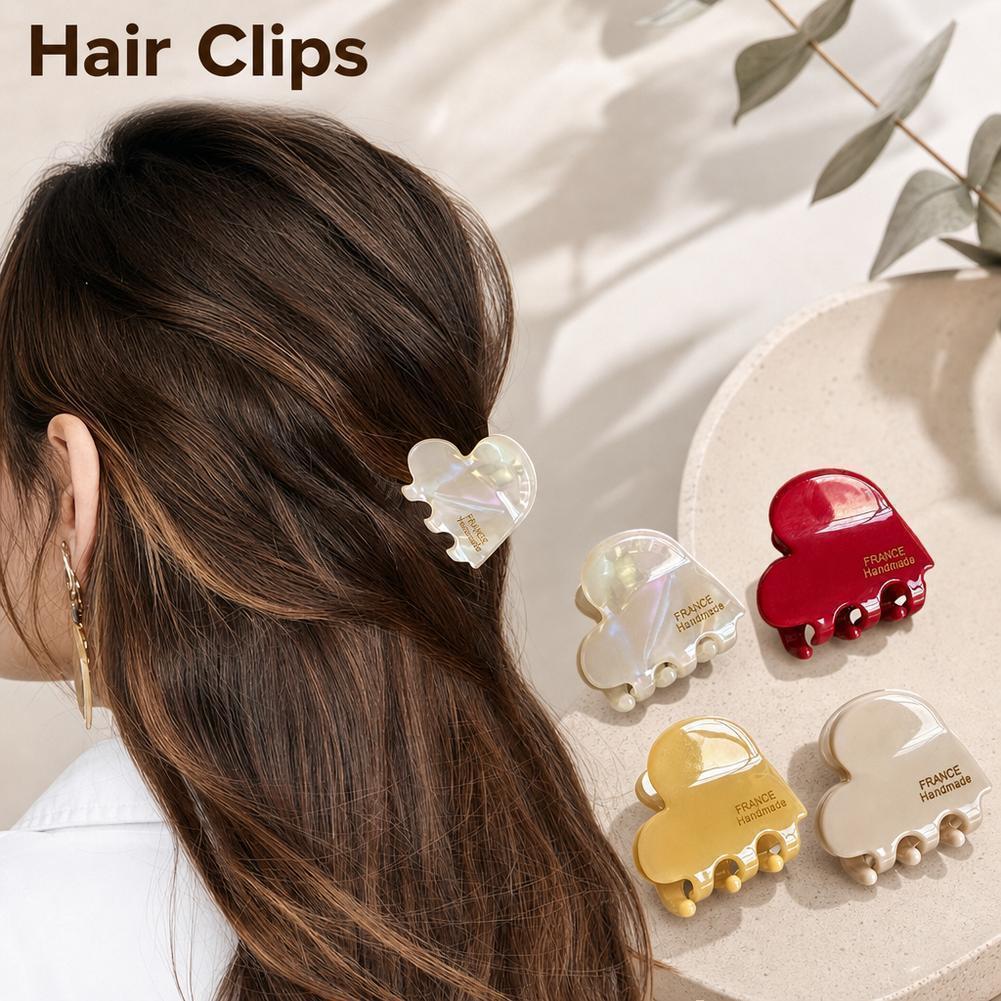 33 ซม.6g Mini Heart Hair Claw คลิป Pvc น้ําหนักเบาลื่นคลิปผมสําหรับ Fine ผมโยคะ Gym Y4l3