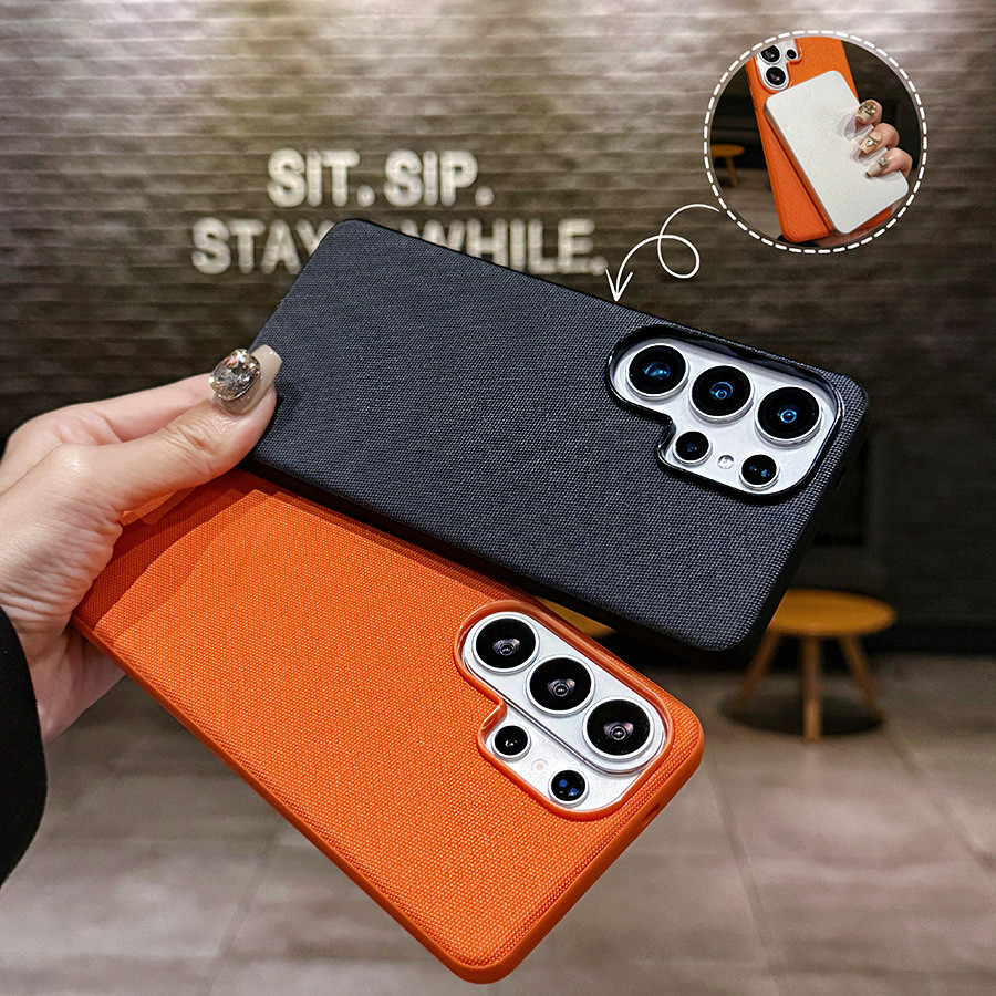 เคสโทรศัพท์สําหรับ Samsung S24 S25 S26 Ultra 5G Luxury Tech ทอแม่เหล็ก TechWoven ปกอ่อน