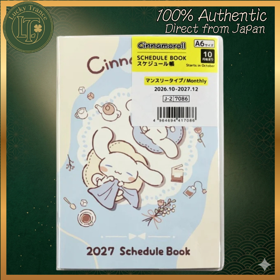 DAISO Cinnamoroll A6 Monthly Planner Oct 2026-Dec 2027 10.8×15.5cm Schedule Book