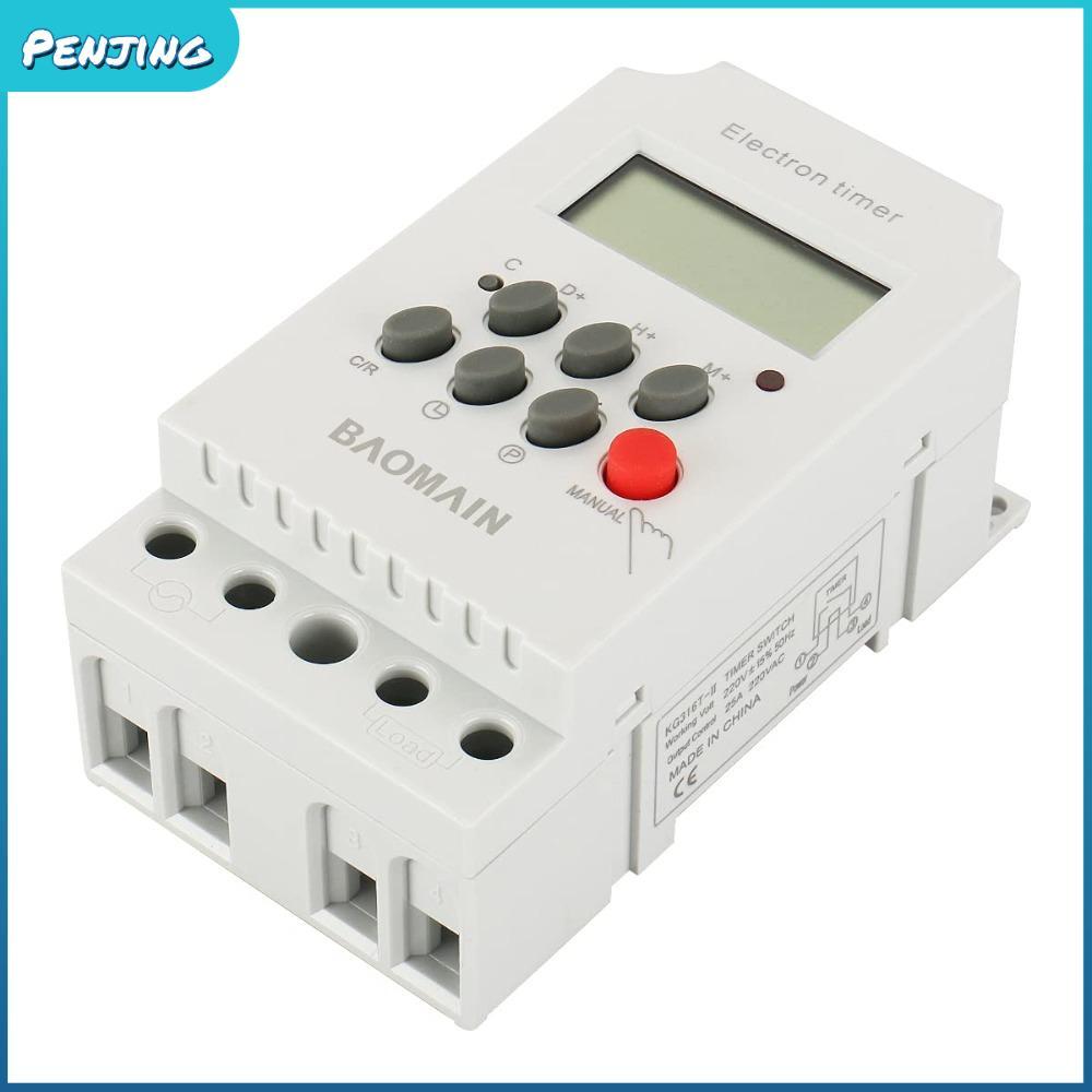 PENJIPH Digital Timer, 12V LED Timer Switch, ทนทาน 110V 25A 50/60Hz อุปกรณ์ไฟฟ้า Timer ช่างไฟฟ้า