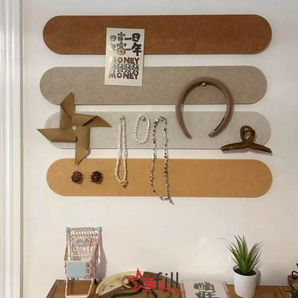 FILL 3PCS Felt Wall Board, กาวติดผนังติดตั้ง Felt Strip Board, ตกแต่งอเนกประสงค์ Universal Wall Stor