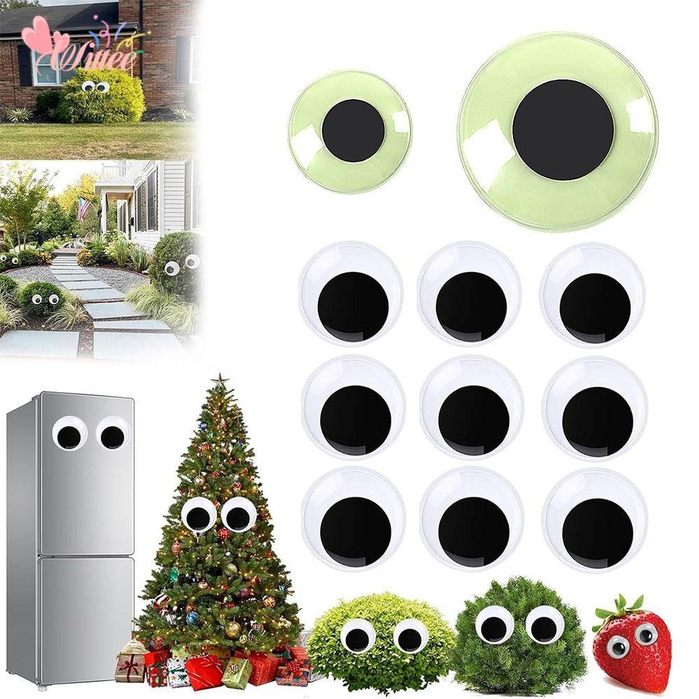 WITEE 6PCS Giant Googly Wiggle Eyes, Self กาวตกแต่งปาร์ตี้สีดําสีขาว Googly Eyes, Moving Eyes DIY หั