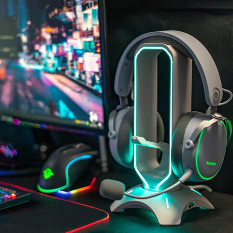 เหมาะสําหรับ WAIZOWL BG Gaming Headset Stand Luminous RGB Game Headset Integrated USBe