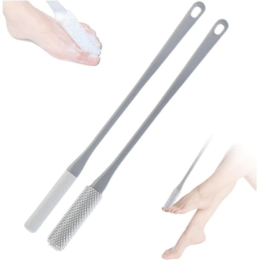 ToeCleaningBrush,15.7"ยางเท้าพร้อมด้ามยาวนิ้วเท้าGapCleaner,ยางนุ่มแปรงขัดผิวเท้าScrubberforShower-S