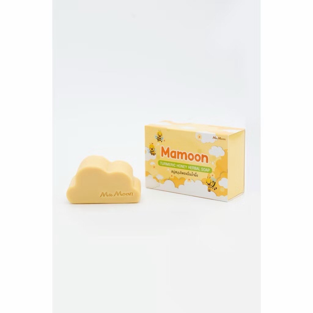 Mamoon สบู่สมุนไพร ขมิ้นน้ำผึ้ง มามูน แบรนด์ ผิวสาก ผิวไม่เรียบ ผิวแห้ง ใช้ได้ 65g 3626