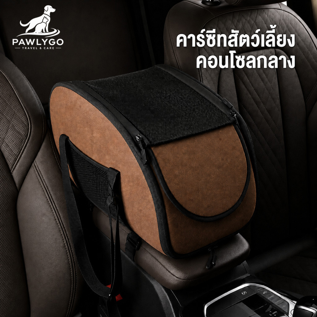 Pawlygo กระเป๋าคาร์ซีทสัตว์เลี้ยง คอนโซลกลาง รับ6kg ระบายอากาศดี ถอดซักได้ พกพาสะดวก สำหรับหมาแมว
